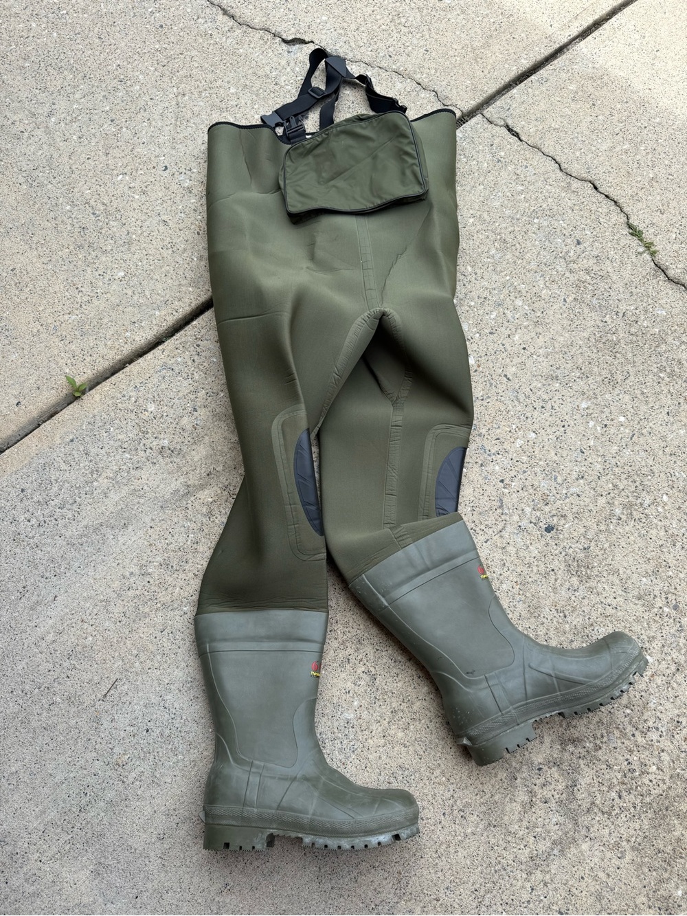 Jeep 600 thinsulated ultra green Neoprene Chest Waders boots 11